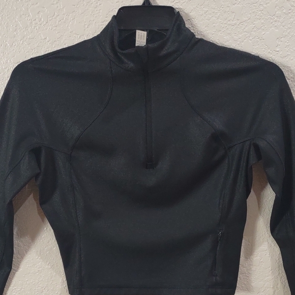 CRZ YOGA FAUX LEATHER Black Women's Long Sleeve Top - Picture 3 of 17